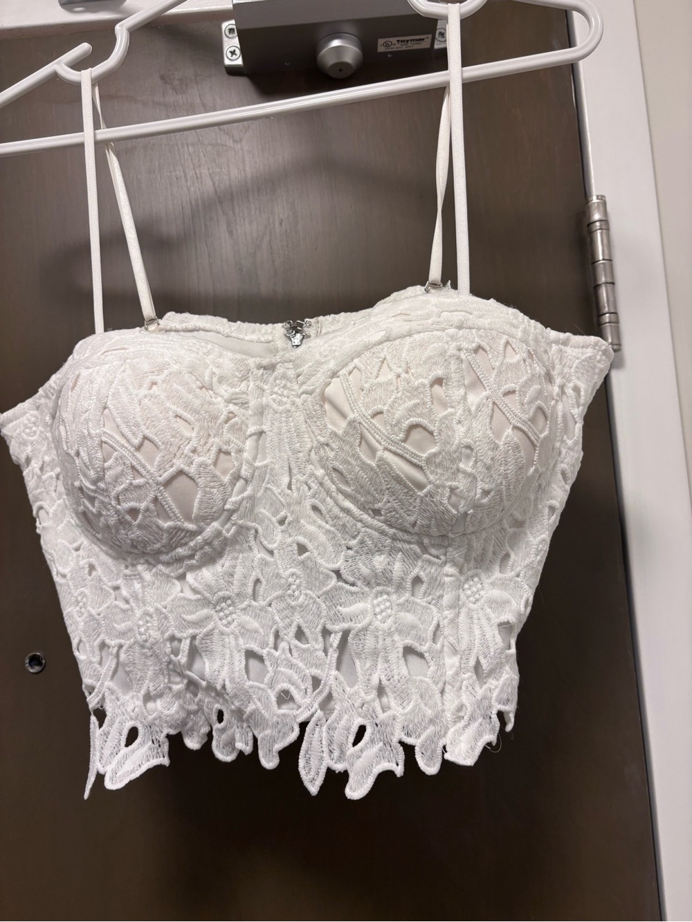 White Lace Bustier Crop Top